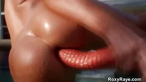 MILF Sofia STar වෙත පළතුරු සහ Frankfurter පෝෂණය කිරීම